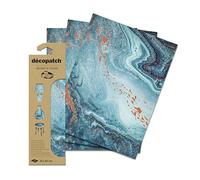 DÉCOPATCH C923C - 3 feuilles fines identiques Foil 30x40cm - Marbré bleu