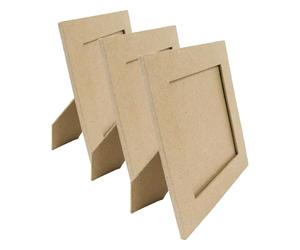 Decopatch CD025C - Un support en papier brun mâché 2x23x28 cm, Cadre plat rectangle (Lot de 3)