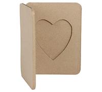 Décopatch CD030C - Un support en papier brun mâché 14x1,5x18cm, Cadre album coeur 2 photos