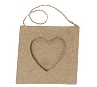 Décopatch CD690O - Un support en papier brun mâché 1x8x8 cm, Mini cadre coeur