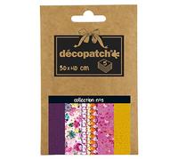 Décopatch DP005O - Une Pochette de 5 feuilles de Papier Decopatch, Papier Imprimé, 30x40 cm, motifs asortis, tons fleuris