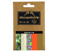 Décopatch DP010O - Une Pochette de 5 feuilles de Papier Decopatch, Papier Imprimé, 30x40 cm, motifs asortis, moderne