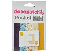 Décopatch DP015O - Une Pochette de 5 feuilles de Papier Decopatch, Papier Imprimé, 30x40 cm, motifs asortis, voyage.