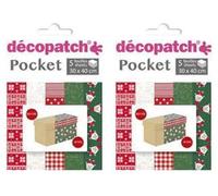 Décopatch DP024C - Une Pochette de 5 feuilles de Papier Decopatch, Papier Imprimé, 30x40 cm, motifs asortis, Noël (Lot de 2)