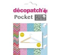 Décopatch DP030C - Pochette de 5 feuilles assorties de papier imprimé - Customiser - Moderniser - DIY et Loisirs Créatifs - 30x40 cm