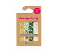 DÉCOPATCH DP035C - Pochette 4 papiers décoratifs fins 30x40cm - Vert nature
