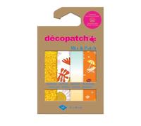 Décopatch DP035C - Une Pochette de 4 Feuilles Décopatch - Dimensions : 30 x 40 cm - Papier extra fin imprimé, Vert nature - Mix & Patch - A partir de 5 ans, DIY, création, rénovation