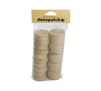 Décopatch EV009O - Un lot de 10 boites en papier brun mâché 5x5x3 cm, boites rondes