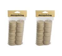 Décopatch EV009O - Un lot de 20 boites en papier brun mâché 5x5x3 cm, boites rondes