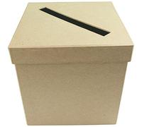 Décopatch EV013O - Un lot de 2 urnes en papier brun mâché - unres gigognes 18x18x18cm et 19x19x19 cm, Urnes carrées