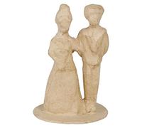 Décopatch EV025C - Un support en papier maché brun 8,5x8,5x13cm, Figurines mariés homme + femme