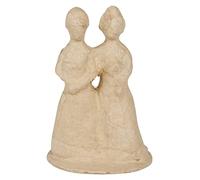 Décopatch EV026C - Un support en papier maché brun 8,5x8,5x13cm, Figurines mariés femme + femme