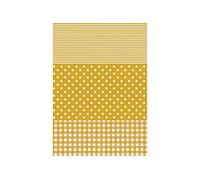Décopatch FDA543O - Une pochette de 20 feuilles 30x40 cm Pois, rayures et vichy Or