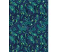 Décopatch FDA722O - Une pochette de 20 feuilles 30x40 cm - Plumes de paon bleu marine