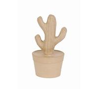 Décopatch HD045C - Un support en papier brun mâché 9,5x9,5x18,5 cm, Cactus colonne