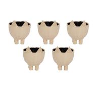 Décopatch HD050Cpack - Un support en papier brun mâché 11X9X5 cm, Cache pot oiseau S - Paquet de 5