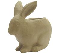 décopatch Support papier brun mâché HD054C Cache-pot lapin Waterproof 19x10x18,5 cm Unité