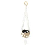 Décopatch HD068C - Un support en papier mâché brun 11x11x42 cm - Waterproof - Petite suspension macramé avec cache-pot