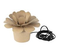 Décopatch HD075C - Une Lampe à personnaliser - Support lotus en papier mâché à décorer - Branchement électrique inclus - Dimensions : 26x26x20cm