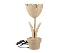 Décopatch HD077C - Une Lampe à personnaliser - Support tulipe en papier mâché à décorer - Branchement électrique inclus - Dimensions : 14x14x35cm