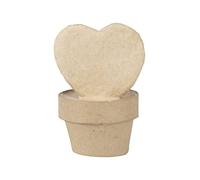 DÉCOPATCH HD079C - Mini plante cœur en papier mâché - 8,5x7x12cm