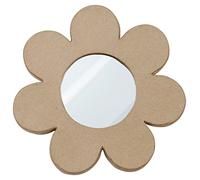Décopatch HD080C - Un Miroir fleur à personnaliser - 1 crochet au dos pour suspendre le miroir - Objet en papier mâché et customisable - Dimensions : 21x5x21cm