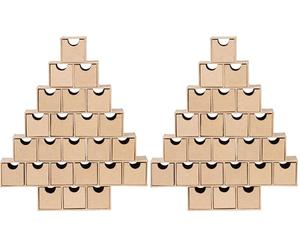 Décopatch HD095C - Un Support en Papier mâché Brun 30x5x35 cm - Etagère Multi-tiroirs Sapin (Lot de 2)
