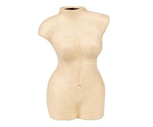 DÉCOPATCH HD097C-Vase corps femme waterproof papier mâché brun-17x10x26cm