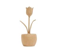 Décopatch Tulipe en pot en papier mâché Kraft Brun 7,5x7,5x19 cm