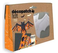 décopatch Mini-kit KIT019O – papier pulpé blanc, 2 feuilles, pinceau, vernis colle – Chauve-souris