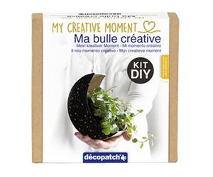 Décopatch KIT038C - Un Mini-kit adulte (support, papier, colle et pinceau inclus), CACHE POT LUNE