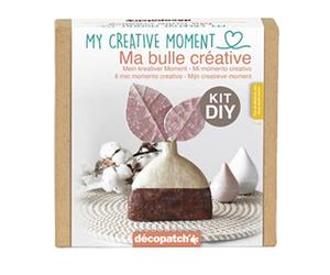 Décopatch KIT039C - Un Mini-kit adulte (support, papier, colle et pinceau inclus), VASE ET FEUILLES