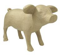 Décopatch LA013C - Un support en papier brun mâché 41x27x28 cm, Bébé cochon