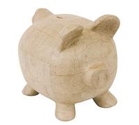 Décopatch MA018C - Un support en papier brun mâché 26x19,5x22,5 cm, Cochon tirelire
