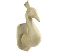 Décopatch MA029C - Un support en papier brun mâché 16,5x16,8x37,5 cm, Trophée paon