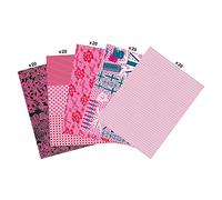 Décopatch MP009C - Un maxi pack de 100 feuilles 30x40 cm motifs assortis (5 designs x 20 fles), Rose