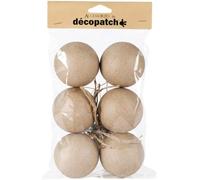 DÉCOPATCH NO006O - Lot 6 boules à suspendre en papier mâché - 6,5x6,5x6,5cm