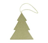 Décopatch NO026Opack - Un Lot de 10 supports en papier brun mâché 1x7x8 cm, Sapin plat à suspendre