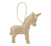 Décopatch NO035C - Un support en papier brun mâché 9,5x4x9 cm, Licorne à suspendre