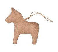 Décopatch NO040C - Un support en papier pulpé 8,5x3x8 cm, Cheval de Dalécarlie à suspendre