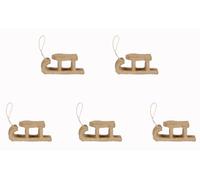 Décopatch NO057Cpack - Lune plate à suspendre à décorer en Papier mâché Brun - Personnalisez votre sapin - Décoration Intérieur - DIY et Loisirs Créatifs - 15x5x7,5 cm - Paquet de 5