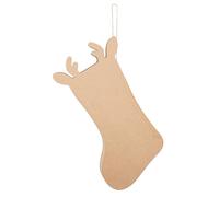 Décopatch NO069C - Un support en papier mâché brun - Une chaussette de Noël renne à suspendre - 5x26x36 cm
