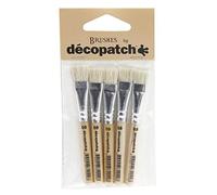 Décopatch Pinceaux PACKPC05O - Lot de 5 en soie, largeur 1 cm