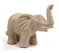décopatch Eléphant trompe en l'air – papier mâché – 22 cm – G