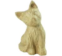 Décopatch SA176O - Un support en papier brun mâché 13x14x15,5 cm, Chaton