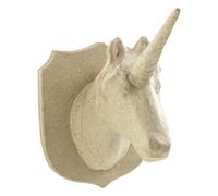 Décopatch SA180O - Un support en papier brun mâché 18x15,5x21 cm, Trophée licorne