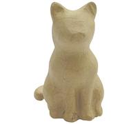 Chat assis - 15cm - Papier mâché NA