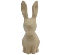 Décopatch SA216C - Un support en papier brun mâché 12,5x7,5x21,5 cm - Lapin grandes oreilles