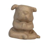 Décopatch SA222C - Un support en papier brun mâché 13,5x10,5x13,5 cm, Bulldog yoga