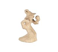 Décopatch SA233C - Une Sorcière avec une boule de cristal - Support en papier mâché à décorer Halloween - 15x8x20 cm